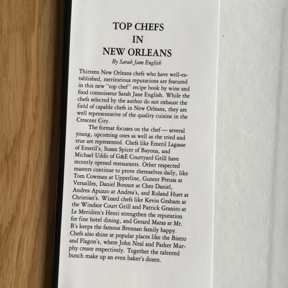 Top Chefs In New Orleans Sarah English Hard Cover First Edition Cookbook 1992 - Picture 4 of 11